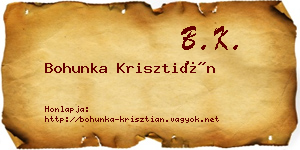 Bohunka Krisztián névjegykártya